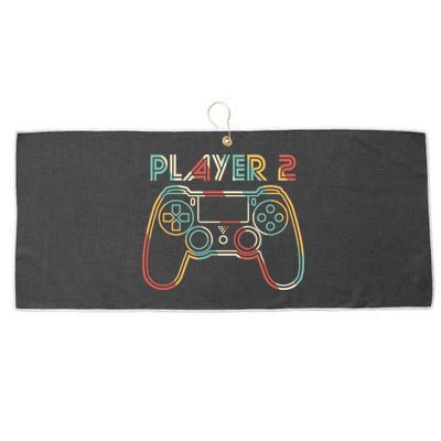 Retro Matching Player 2 Video Gamer Large Microfiber Waffle Golf Towel