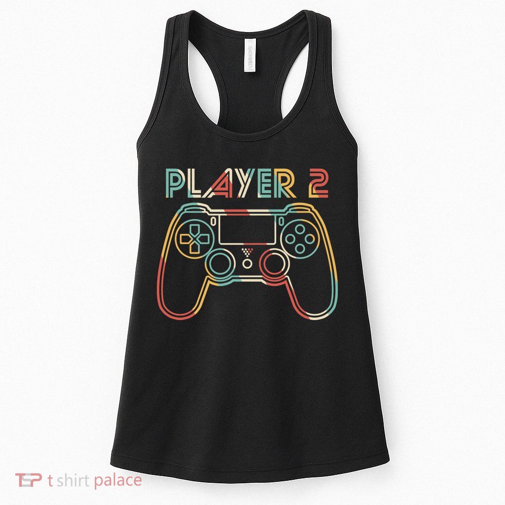 Retro Matching Player 2 Video Gamer Womens Tank Top