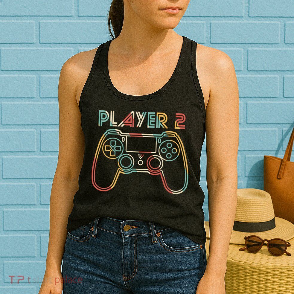 Retro Matching Player 2 Video Gamer Womens Tank Top
