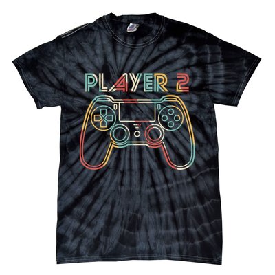 Retro Matching Player 2 Video Gamer Tie-Dye T-Shirt