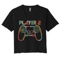Retro Matching Player 2 Video Gamer Crop Top