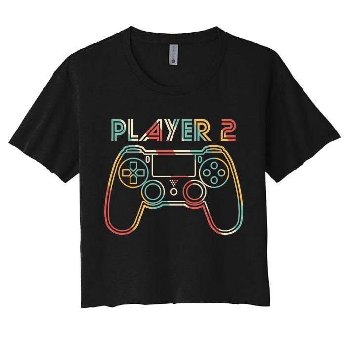 Retro Matching Player 2 Video Gamer Crop Top