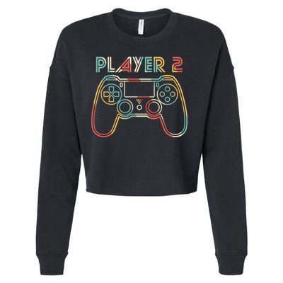 Retro Matching Player 2 Video Gamer Cropped Pullover Crew
