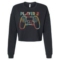 Retro Matching Player 2 Video Gamer Cropped Pullover Crew