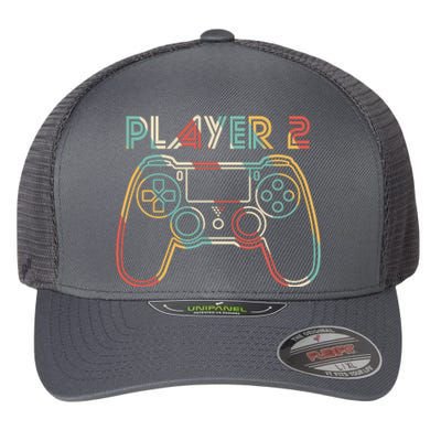 Retro Matching Player 2 Video Gamer Flexfit Unipanel Trucker Cap