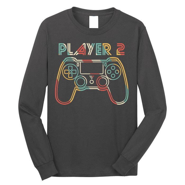Retro Matching Player 2 Video Gamer Long Sleeve Shirt