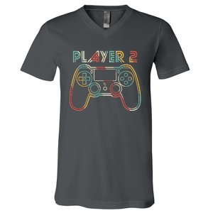 Retro Matching Player 2 Video Gamer V-Neck T-Shirt