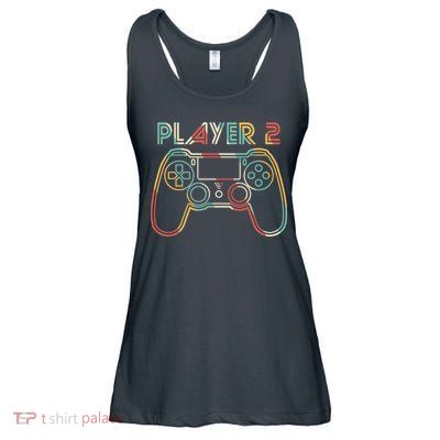 Retro Matching Player 2 Video Gamer Ladies Essential Flowy Tank