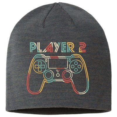 Retro Matching Player 2 Video Gamer Sustainable Beanie