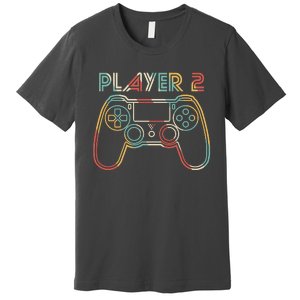 Retro Matching Player 2 Video Gamer Premium T-Shirt