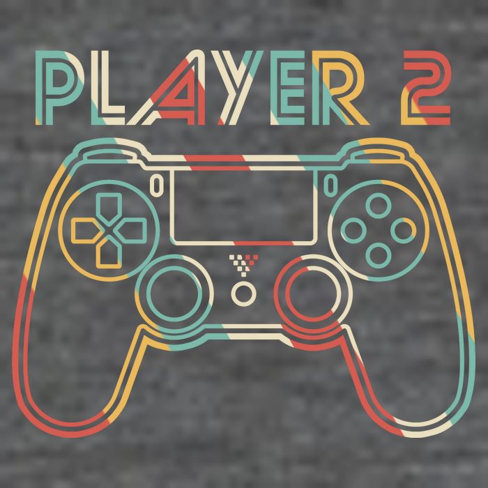 Retro Matching Player 2 Video Gamer Premium T-Shirt