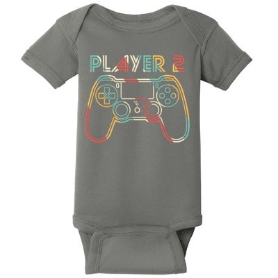 Retro Matching Player 2 Video Gamer Baby Bodysuit