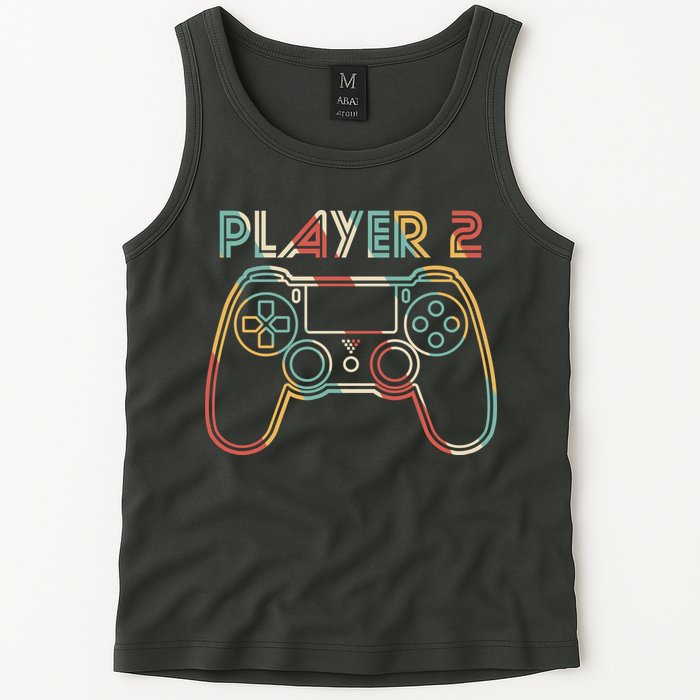 Retro Matching Player 2 Video Gamer Tank Top