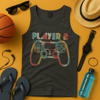 Retro Matching Player 2 Video Gamer Tank Top
