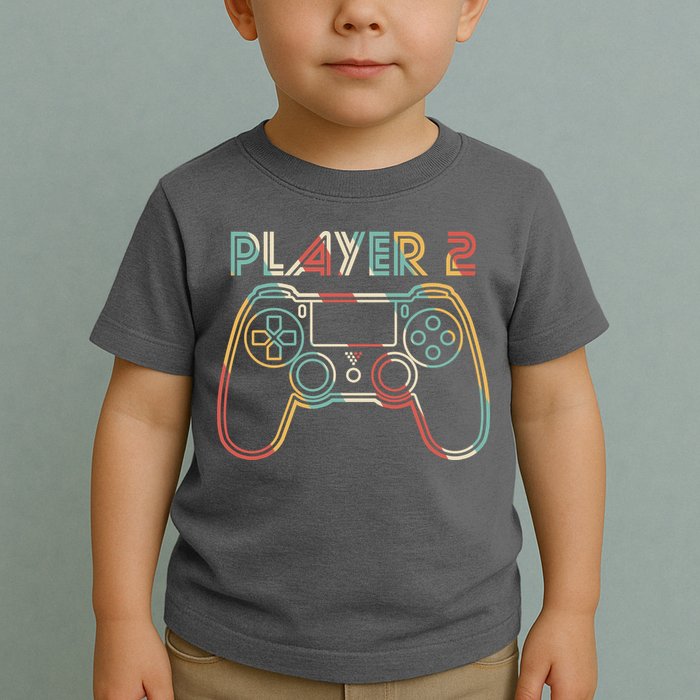 Retro Matching Player 2 Video Gamer Toddler T-Shirt