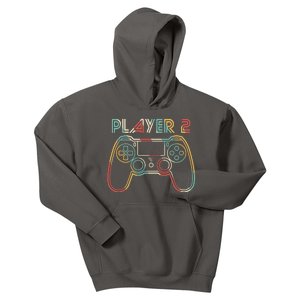 Retro Matching Player 2 Video Gamer Kids Hoodie