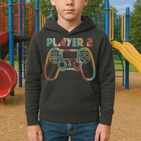 Retro Matching Player 2 Video Gamer Kids Hoodie