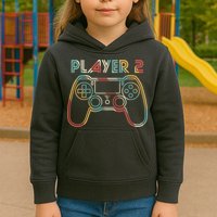 Retro Matching Player 2 Video Gamer Kids Hoodie