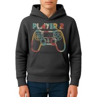 Retro Matching Player 2 Video Gamer Kids Hoodie