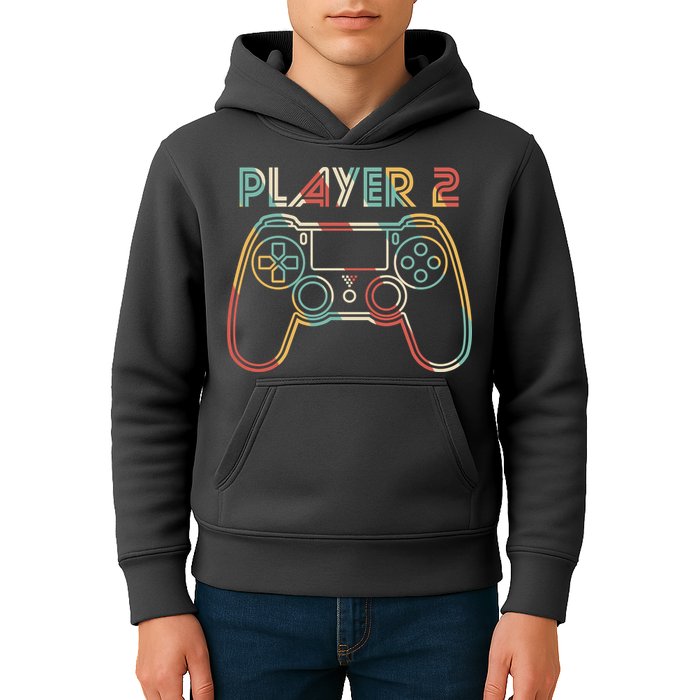 Retro Matching Player 2 Video Gamer Kids Hoodie