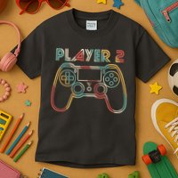 Retro Matching Player 2 Video Gamer Kids T-Shirt