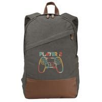 Retro Matching Player 2 Video Gamer Cotton Canvas Backpack