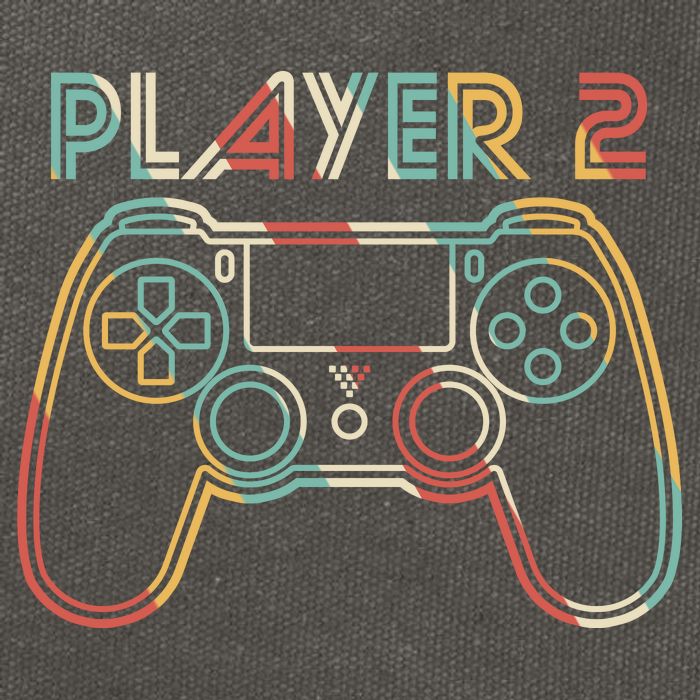 Retro Matching Player 2 Video Gamer Cotton Canvas Backpack