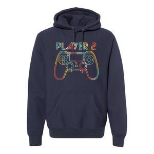 Retro Matching Player 2 Video Gamer Premium Hoodie