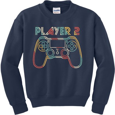 Retro Matching Player 2 Video Gamer Kids Sweatshirt