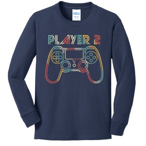 Retro Matching Player 2 Video Gamer Kids Long Sleeve Shirt