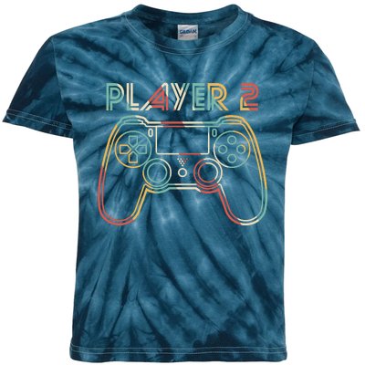 Retro Matching Player 2 Video Gamer Kids Tie-Dye T-Shirt