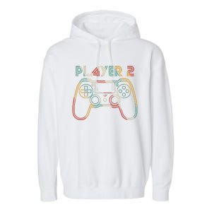 Retro Matching Player 2 Video Gamer Garment-Dyed Fleece Hoodie