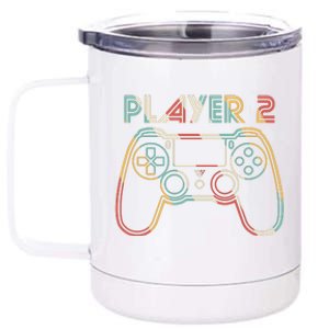 Retro Matching Player 2 Video Gamer 12 oz Stainless Steel Tumbler Cup