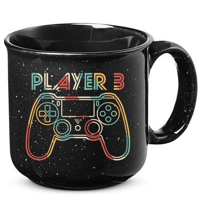 Retro Matching Player 3 Video Gamer 15oz Campfire Ceramic Mug