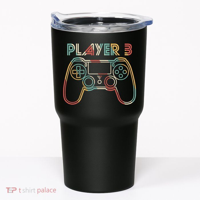Retro Matching Player 3 Video Gamer Tumbler