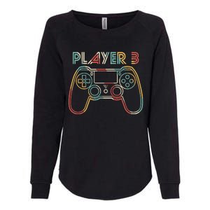 Retro Matching Player 3 Video Gamer Womens California Wash Sweatshirt