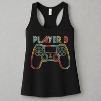 Retro Matching Player 3 Video Gamer Womens Tank Top