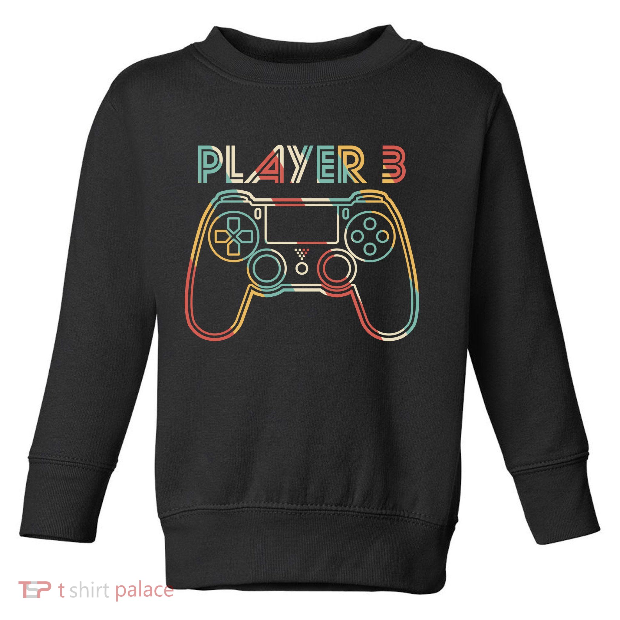 Retro Matching Player 3 Video Gamer Toddler Sweatshirt