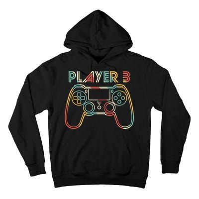 Retro Matching Player 3 Video Gamer Tall Hoodie