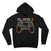 Retro Matching Player 3 Video Gamer Tall Hoodie