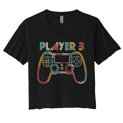 Retro Matching Player 3 Video Gamer Crop Top