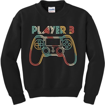 Retro Matching Player 3 Video Gamer Kids Sweatshirt