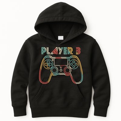 Retro Matching Player 3 Video Gamer Kids Hoodie