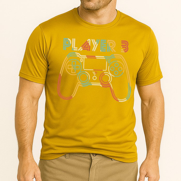 Retro Matching Player 3 Video Gamer Performance Shirt