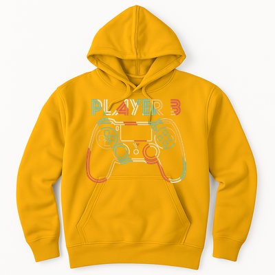 Retro Matching Player 3 Video Gamer Hoodie