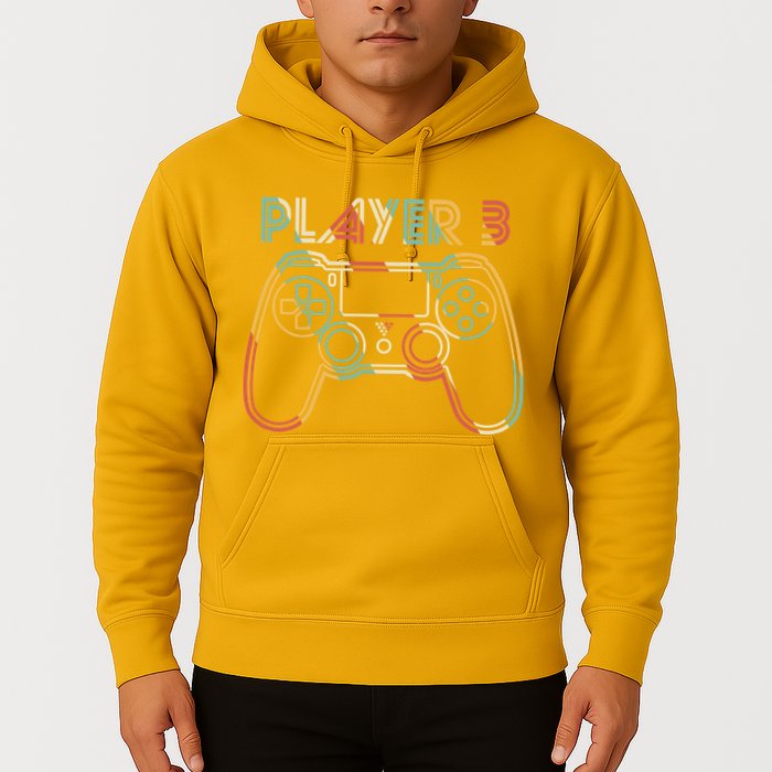 Retro Matching Player 3 Video Gamer Hoodie
