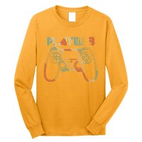 Retro Matching Player 3 Video Gamer Long Sleeve Shirt