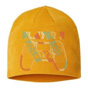 Retro Matching Player 3 Video Gamer Sustainable Beanie