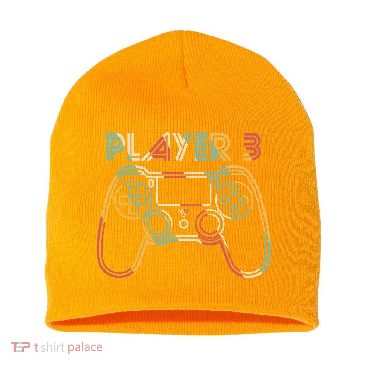 Retro Matching Player 3 Video Gamer Short Acrylic Beanie