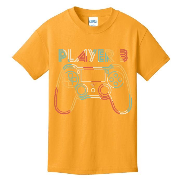 Retro Matching Player 3 Video Gamer Kids T-Shirt